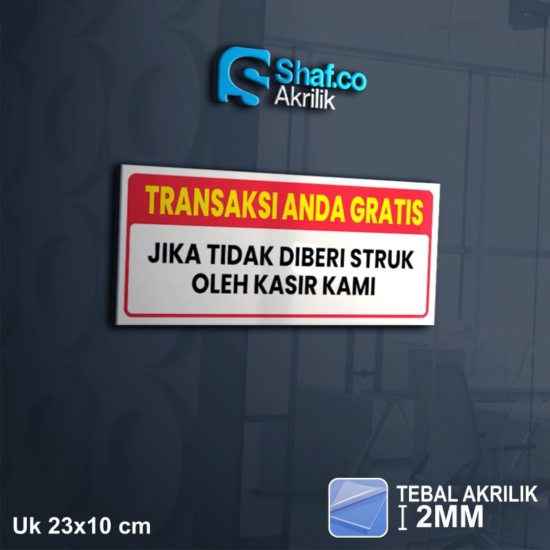 Jual AKRILIK SIGN BOARD TRANSAKSI ANDA GRATIS // ACRYLIC // RAMBU-RAMBU ...