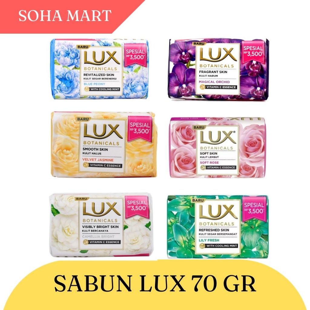 Jual Soha Mart Lux Botanical Sabun Batang All Varian (70gr) | Shopee ...