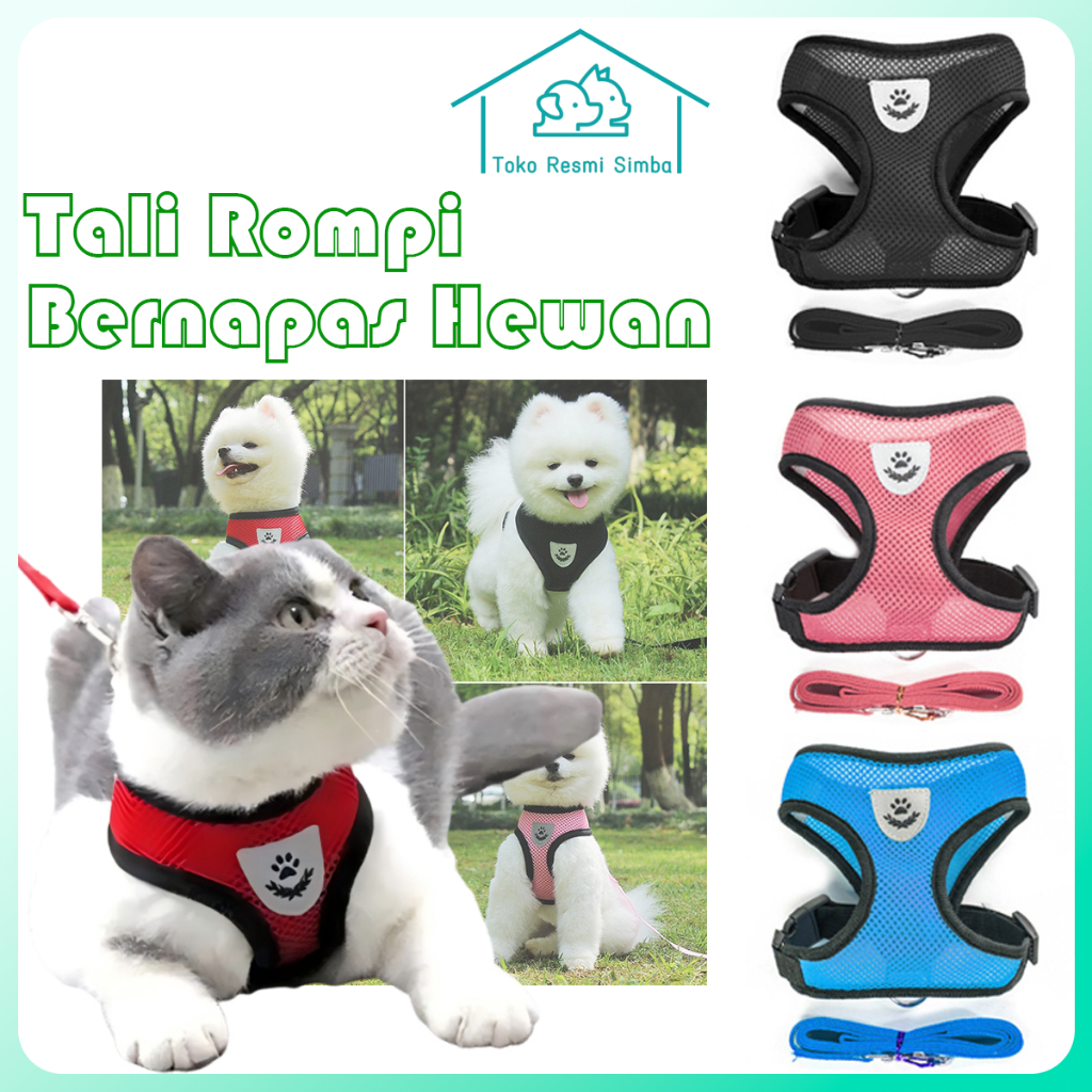 Jual Rompi Kucing Rompi Harness + Tali Tuntun kucing anjing cat dog ...
