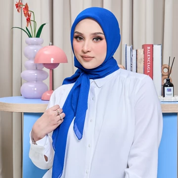 Nathelabel Poly Plain Paris Hijab Square (Hijab Segi Empat Poly Chiffon)