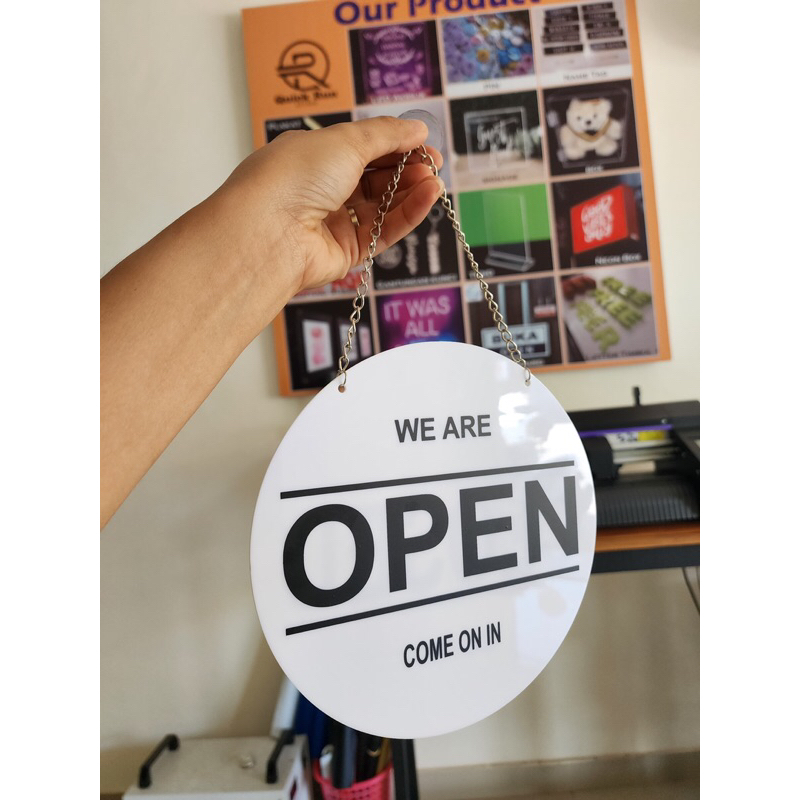 Jual Signage/Papan Petunjuk (Open Closed) Putih Premium 13cm | Shopee ...
