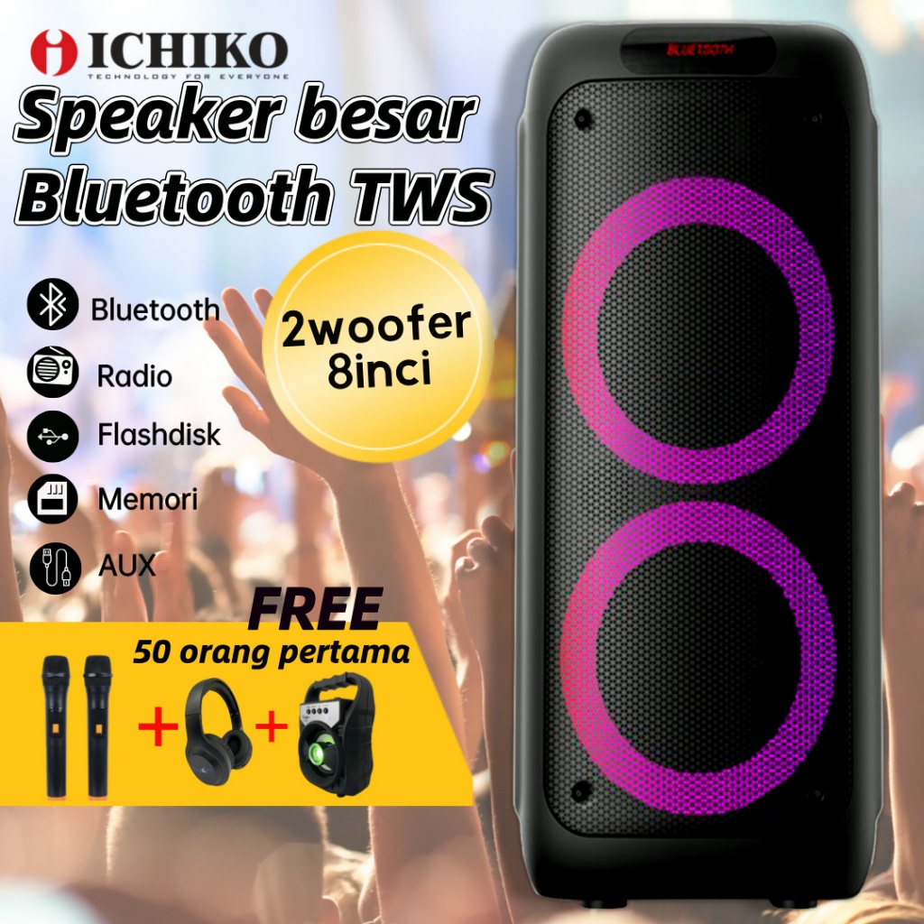 Jual speaker elsound 8 inch speaker wireless bluetooth speaker ...