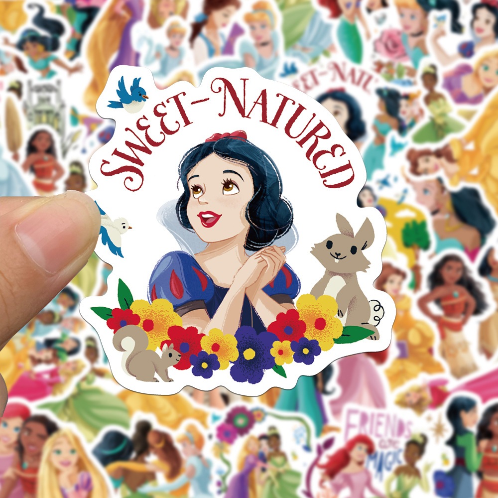 Jual STICKER VINIL ISI 50 PCS PRINCESS PUTRI DISNEY BEAUTY ANTI AIR ...