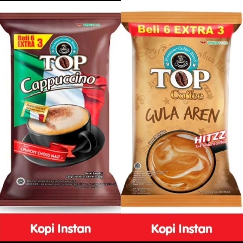 Jual Top Coffe Gula Aren | Top Coffe Cappucino isi (6+3) 9sachet ...