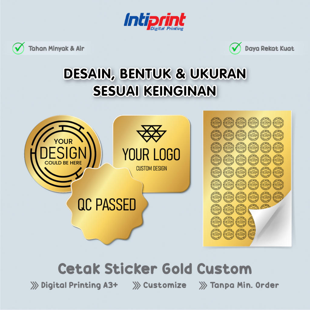 Jual Cetak Sticker Gold Custom / Print Stiker Emas Segel Label Kemasan ...