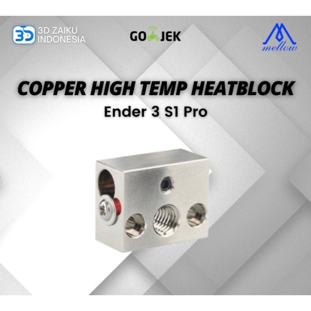 Jual Mellow Creality Ender 3 S1 Pro Copper High Temp Heatblock Heater ...
