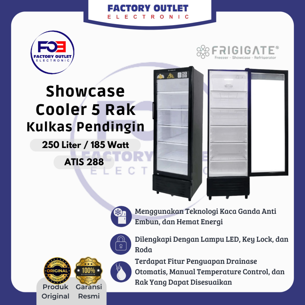 Jual FRIGIGATE ATIS-288 ATIS 288 Showcase Cooler Kulkas Pendingin 250 ...