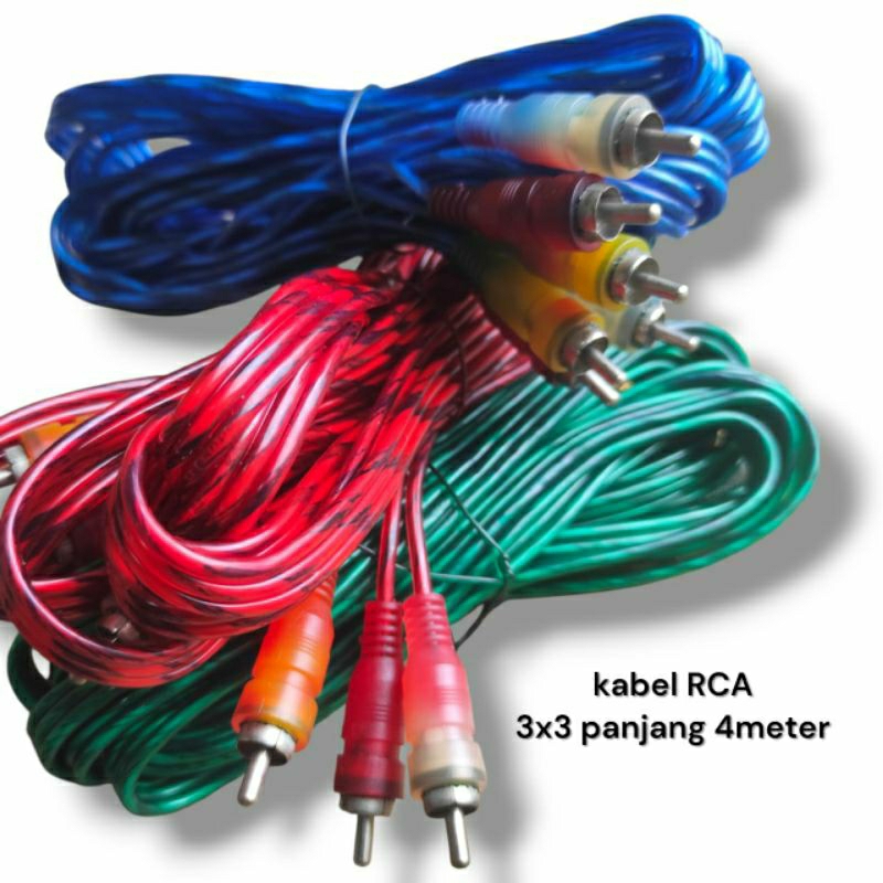 Jual Kabel Jack RCA Audio Video 3x3 Panjang 4Meter | Shopee Indonesia