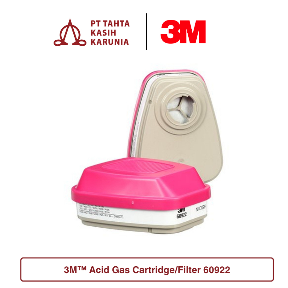 Jual 3M Cartridge 60922 Acid Gas Filter (Kartrid / Filter Gas Asam ...