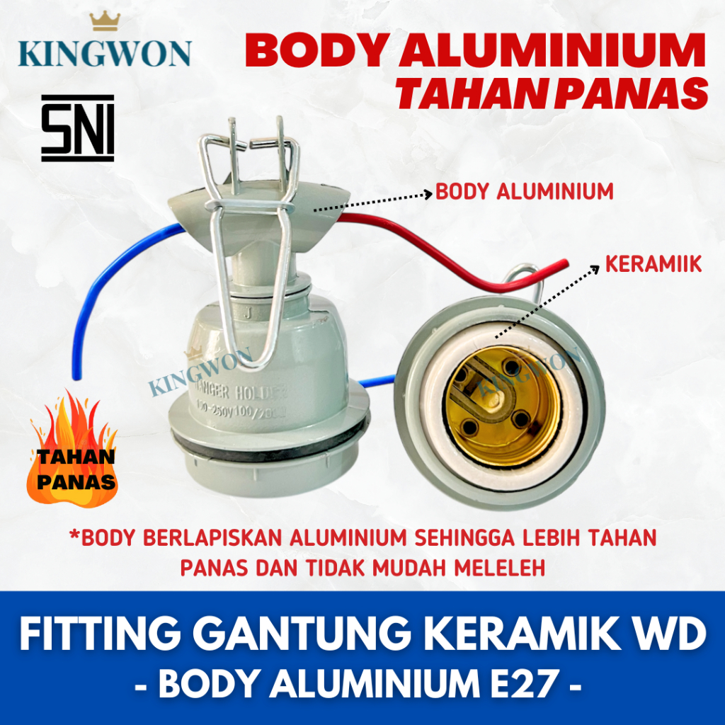 Jual FITTING LAMPU GANTUNG ALUMINIUM WD E27 FITTING LAMPU FITTING WD ...