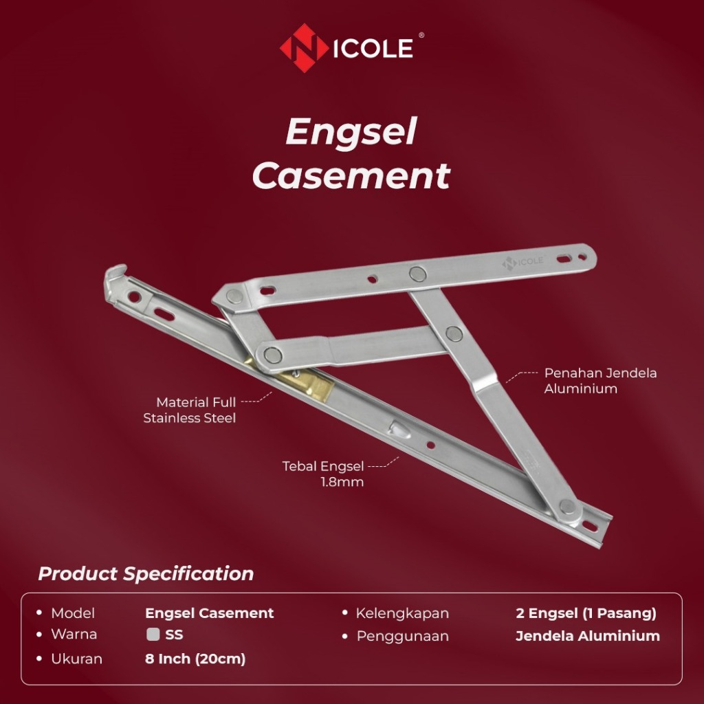 Jual Engsel Jendela Casement / Friction Stay / Window Casement ...