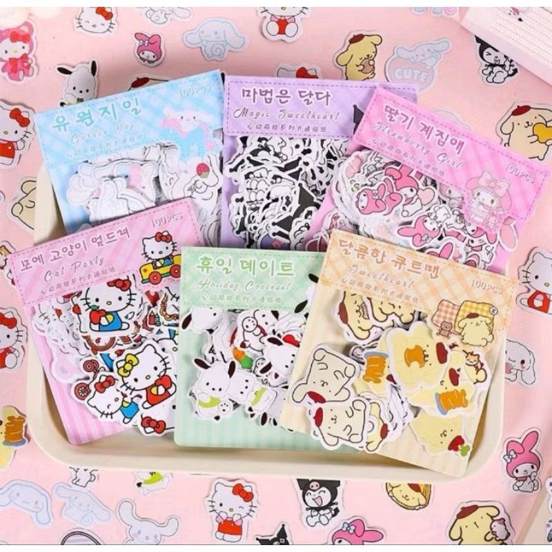 Jual Sticker Single Sanrio Isi 100 Pcs Stiker Sanrio Sticker Kuromi