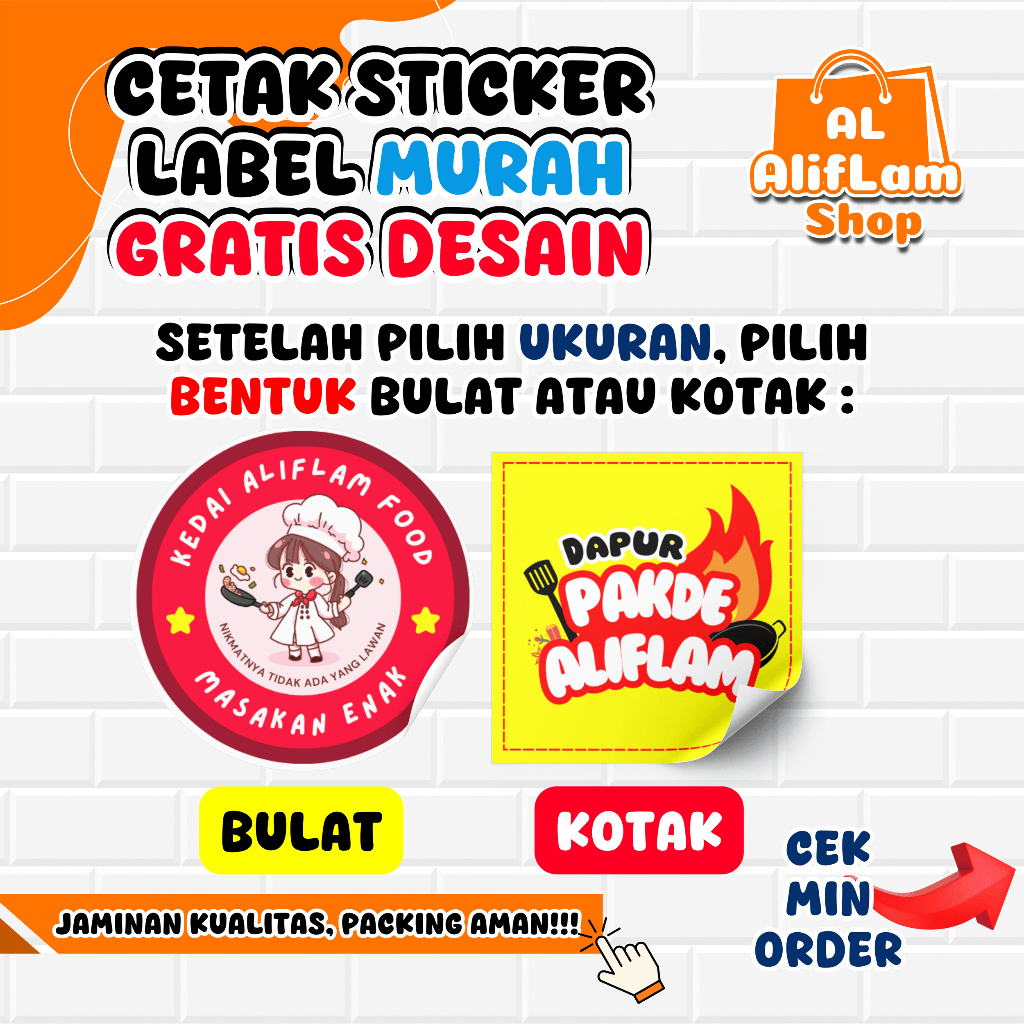 Jual CETAK STICKER LABEL MURAH GRATIS DESAIN | BULAT ATAU KOTAK ...
