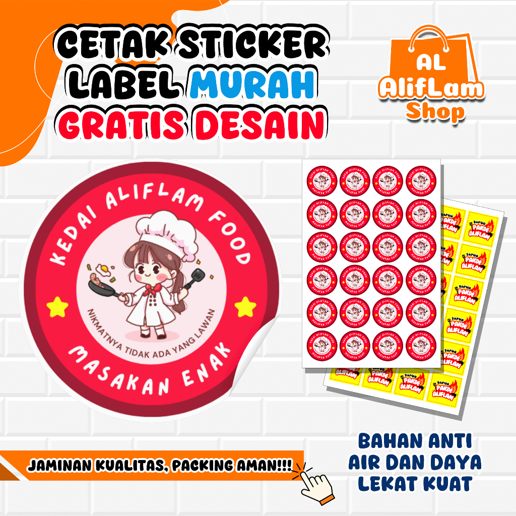 Jual CETAK STICKER LABEL MURAH GRATIS DESAIN | BULAT ATAU KOTAK ...