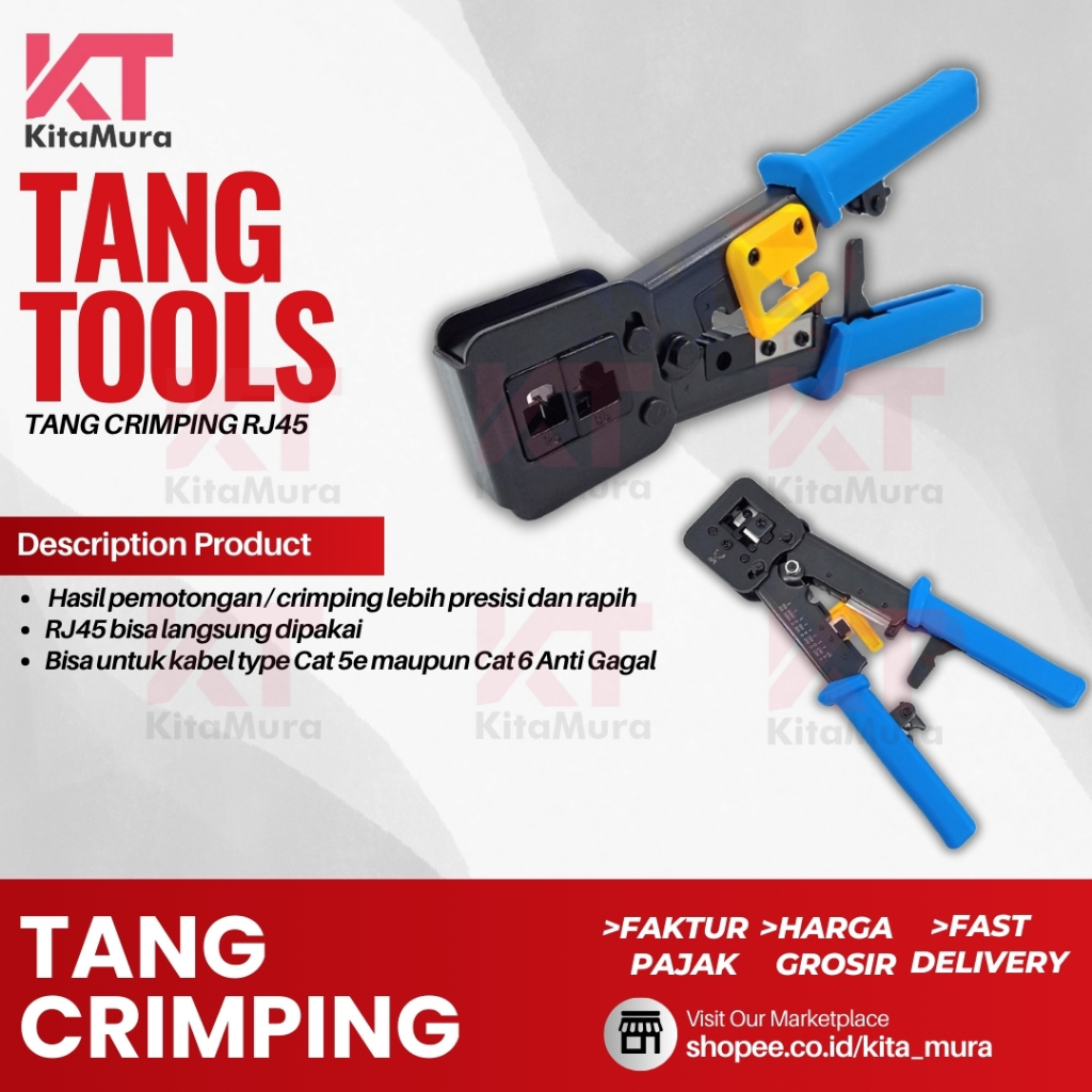Jual Tang Crimping RJ45 Cat5,Cat6 | Crimping | Pengupas CR-Y2 Kabel ...