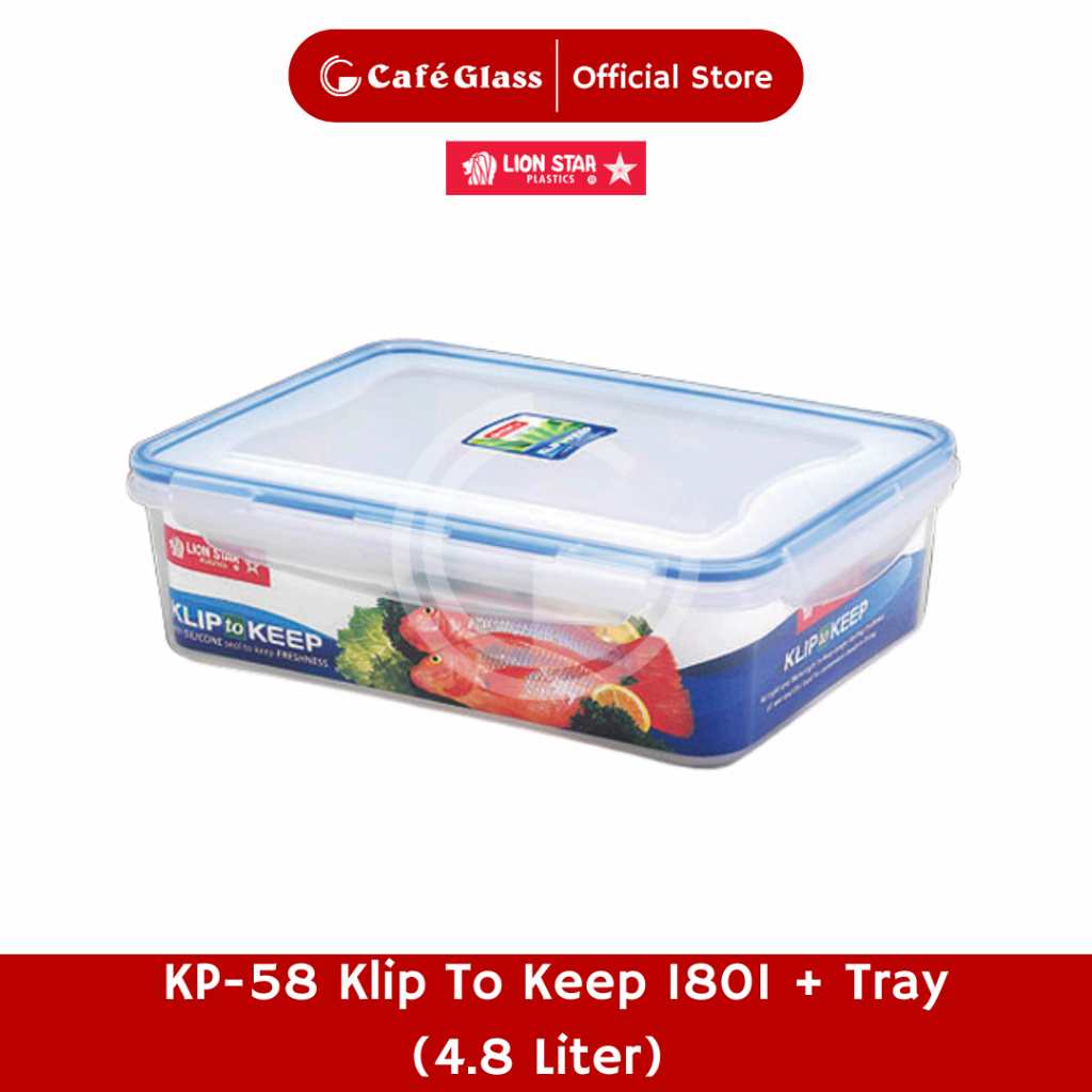 Toples Plastik Besar 4.8L Lion Star KP58 Kedap Udara - Wadah Kotak Makanan Klip To Keep Anti Tumpah