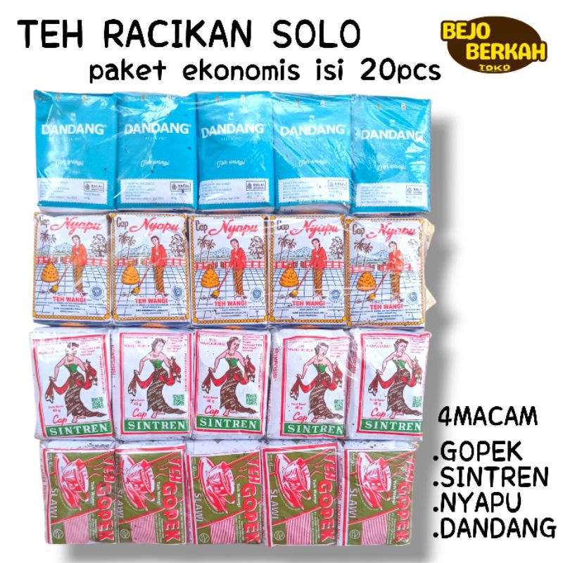 Jual TEH RACIKAN SOLO 4MACAM ISI 20PCS GOPEK,SINTREN,NYAPU,DANDANG BIRU ...