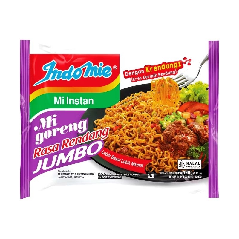 Jual Indomie goreng rasa RENDANG JUMBO 120 gram | Shopee Indonesia