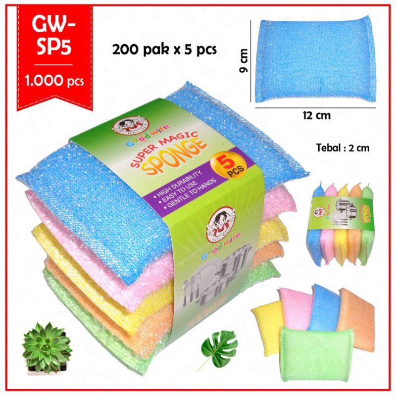 Jual Sponge cuci piring isi 5 PCS | Shopee Indonesia