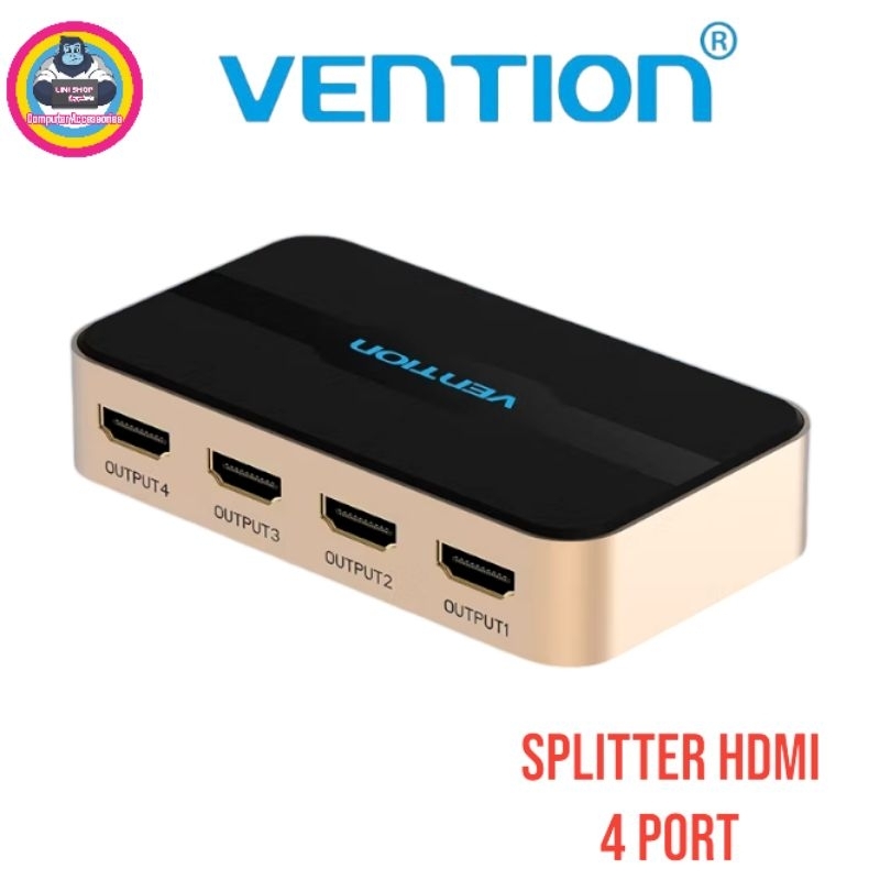 Jual Vention HDMI splitter sppiter 4port 4 port full hd 4K support ( 1 ...