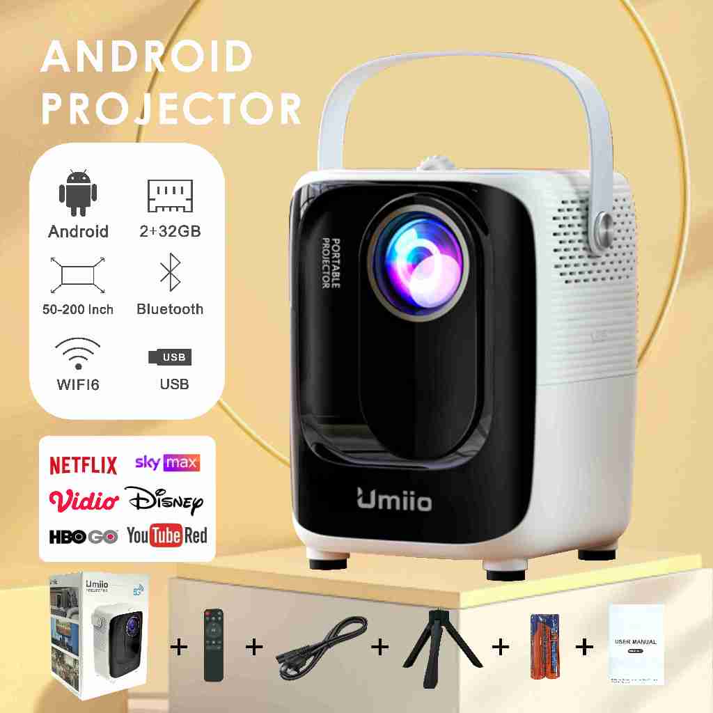 Jual [COD] Ready Stock Umiio A007 U20 HDMI Proyektor Android TV 1080P ...