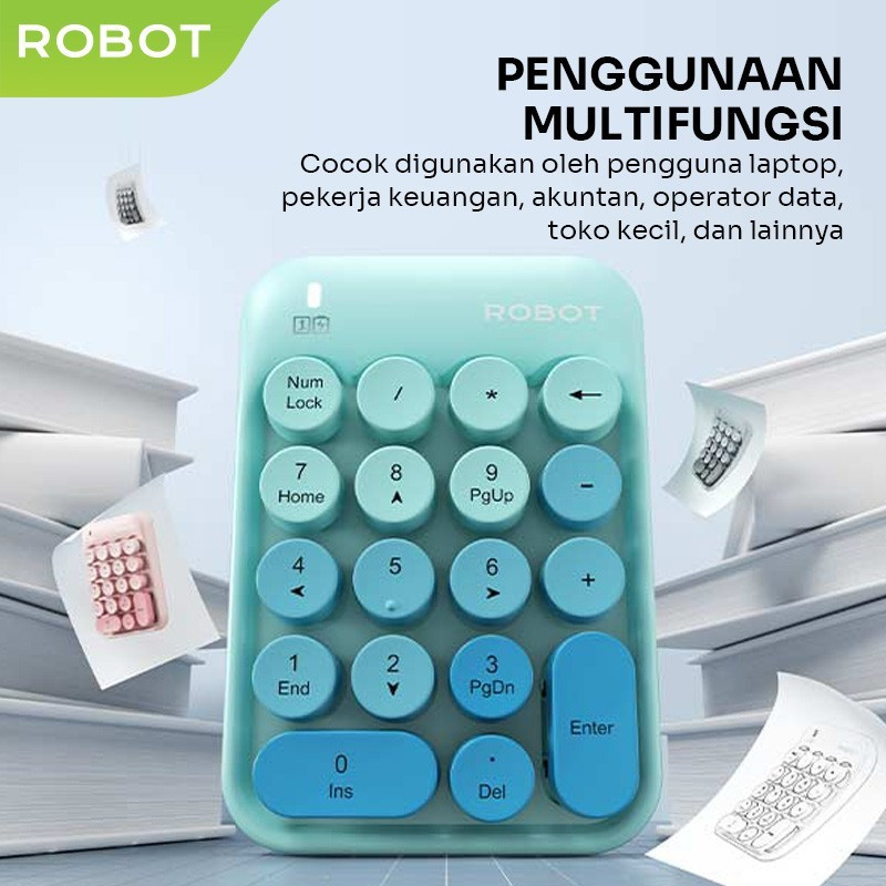 Jual Robot RK02 Keyboard Numeric Wireless 2.4G Keypad Angka Multifungsi ...