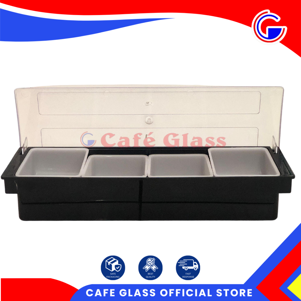 Tempat Bumbu Aesthetic - Condiment Holder 4 Bw-Jw-B4B - Wadah Bumbu Akrilik