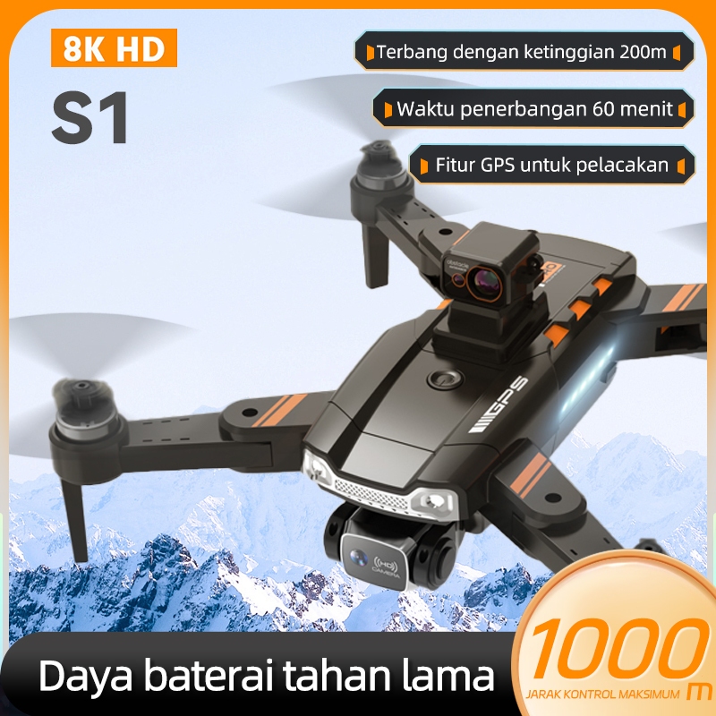 ✅✅✅S1 GPS Drone kamera jarak jauh fotografi udara profesional murah dual  camera drone premium laki-laki pria ulang tahun kado hadiah