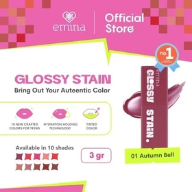 Emina Glossy Stain 3 G Melty Gel Lip Tint Glossy Finish Tahan Lama Dan Melembabkan Lip Tint