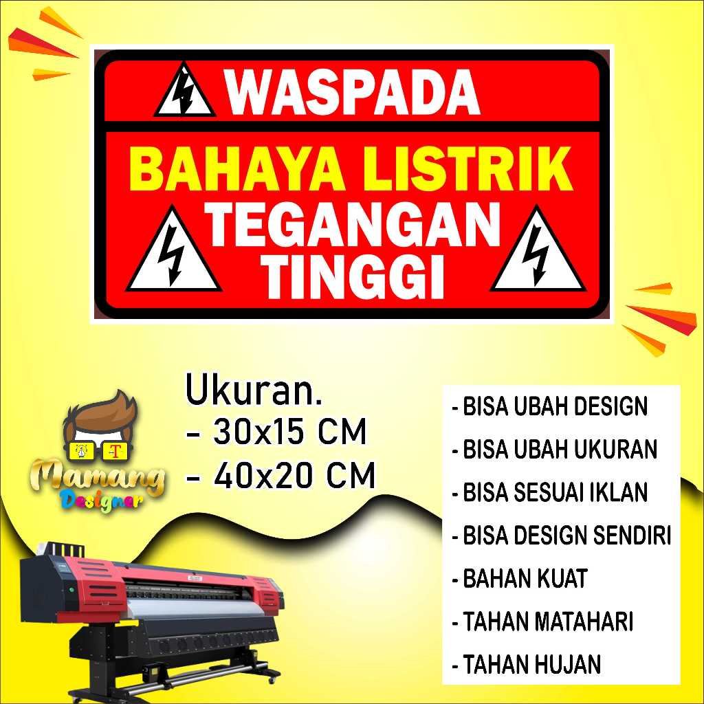 Jual Sticker Waspada Tegangan Tinggi Biru | Shopee Indonesia