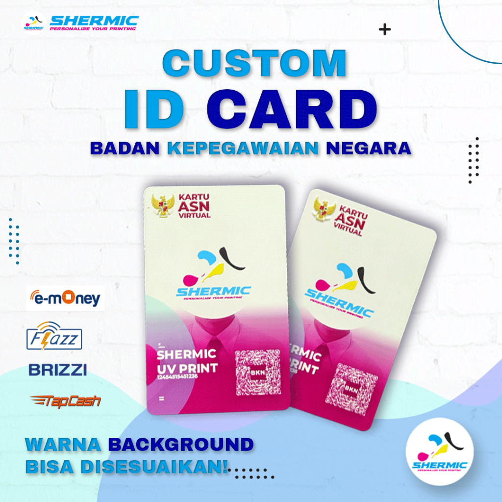 Jual Cetak Print UV ID Card Kartu ASN Virtual BKN bisa etoll bisa NFC ...