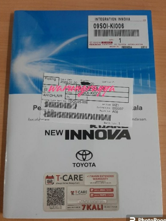 Jual Buku Service Toyota Innova Reborn 2016-up | Shopee Indonesia
