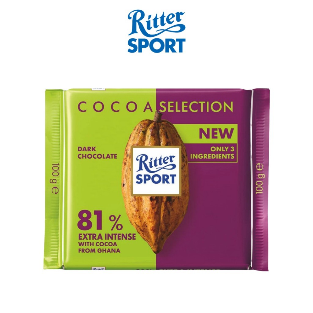 Jual Ritter Sport 81% Dark Chocolate Ghana Coklat Original | Shopee ...