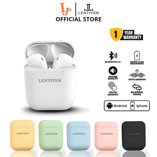 LJ LENTIVEN TWS Wireless Earphone Earbuds ON Ear Headset Bluetooth 5.3 Dengan HIFI Stereo 9D P12