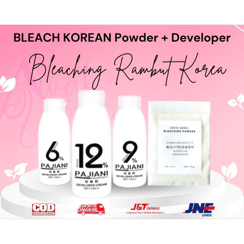 Jual BLEACH KOREAN Powder 50gr + developer 120 ml /Bleaching Rambut ...