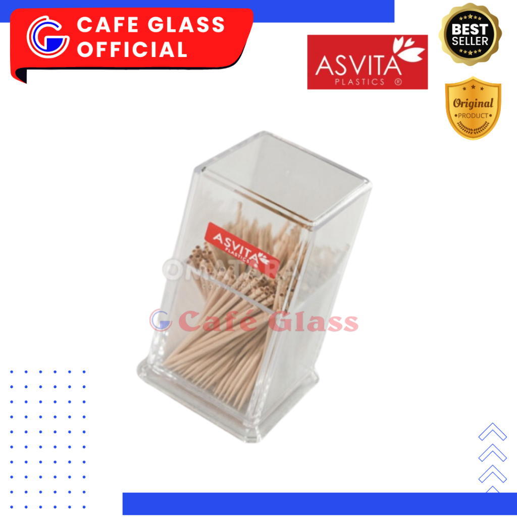 Tempat Tusuk Gigi Acrylic - Wadah Tusuk Gigi Anti Pecah - Asvita Tgs-152