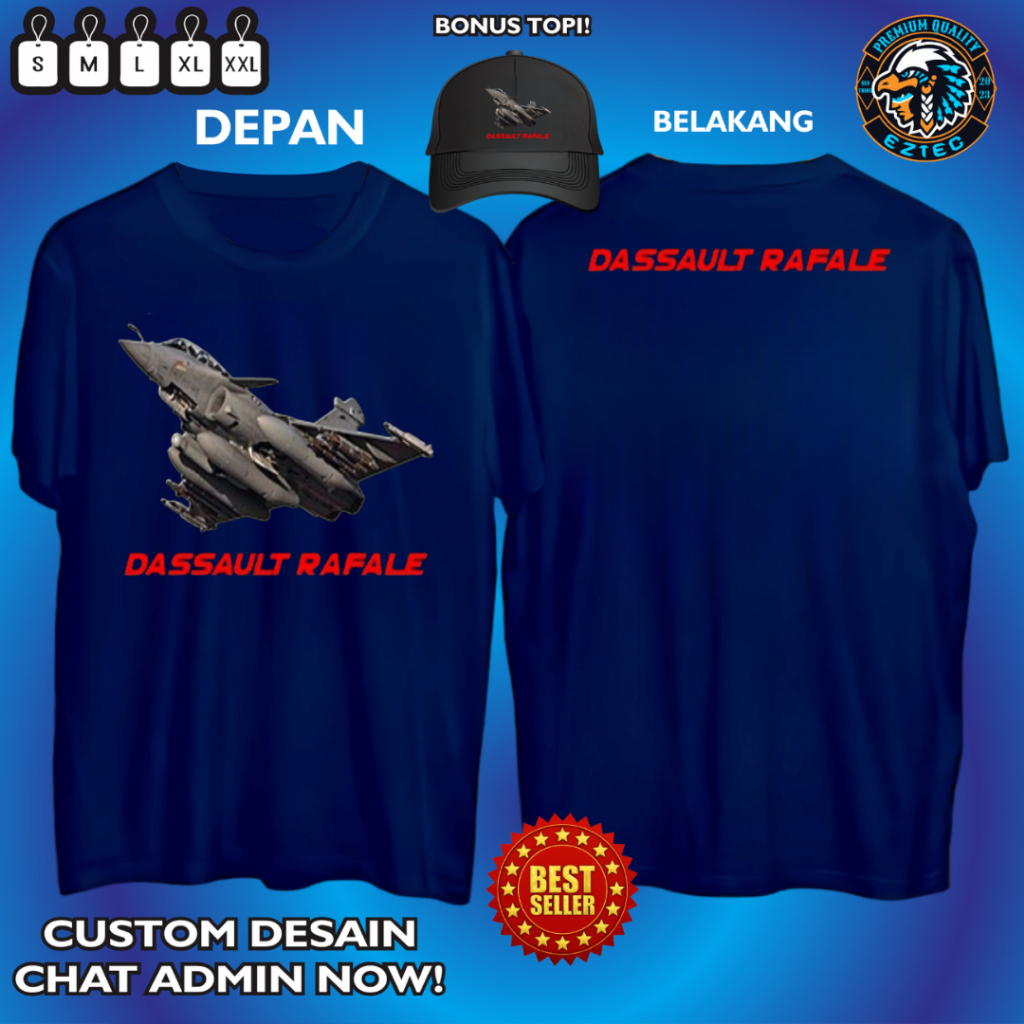 Jual KAOS SABLON DESAIN PESAWAT DASSAULT RAFALE KEREN SIMPLE DESAIN ...
