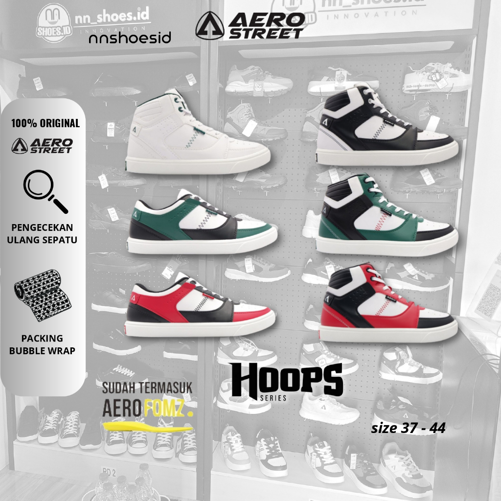 Jual Aerostreet Hoops Low Hijau Tua Hitam 37 44 Sepatu Sneakers