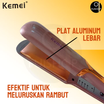 Catokan Rambut Kemei Km 459 Lurus Curly Catok Keriting 2In1 Hair Straightener