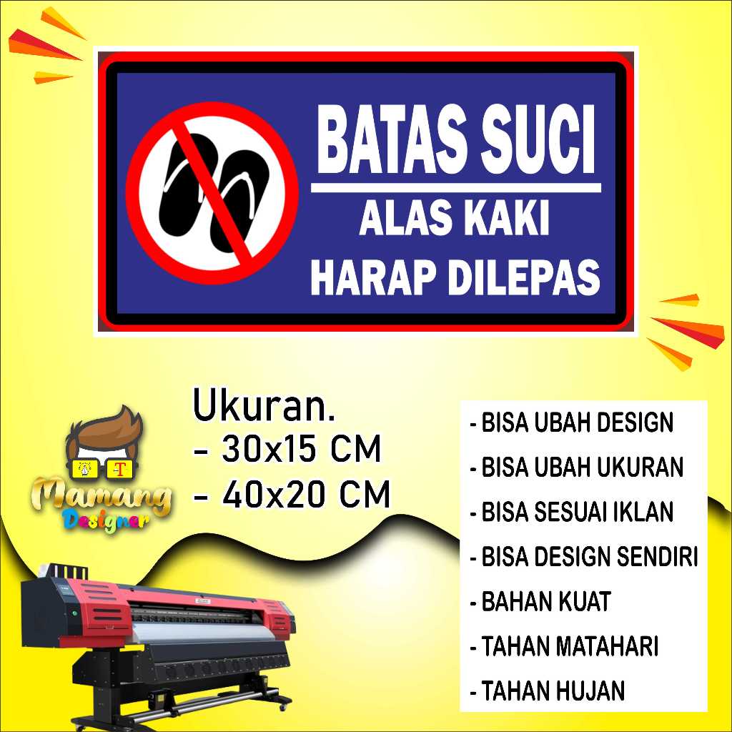 Jual Sticker Tempelan Bahan Tahan Air Batas Suci Biru | Shopee Indonesia