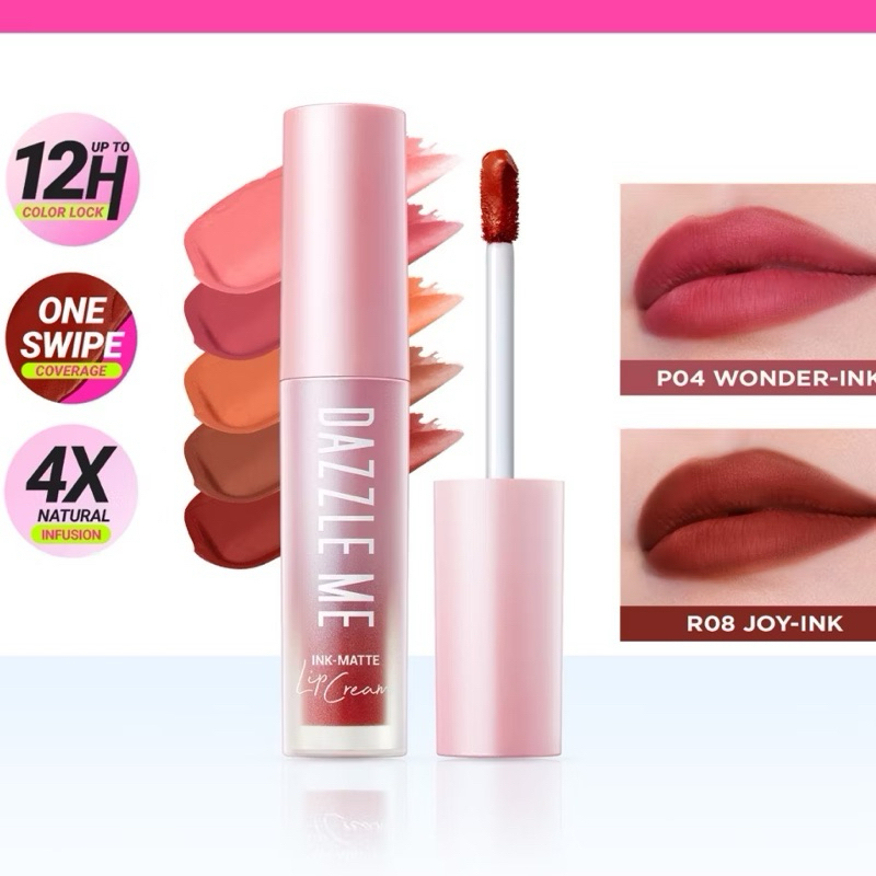 Jual DAZZLE ME Ink-Matte Lip Cream | Comfy Matte Finish Long Lasting ...