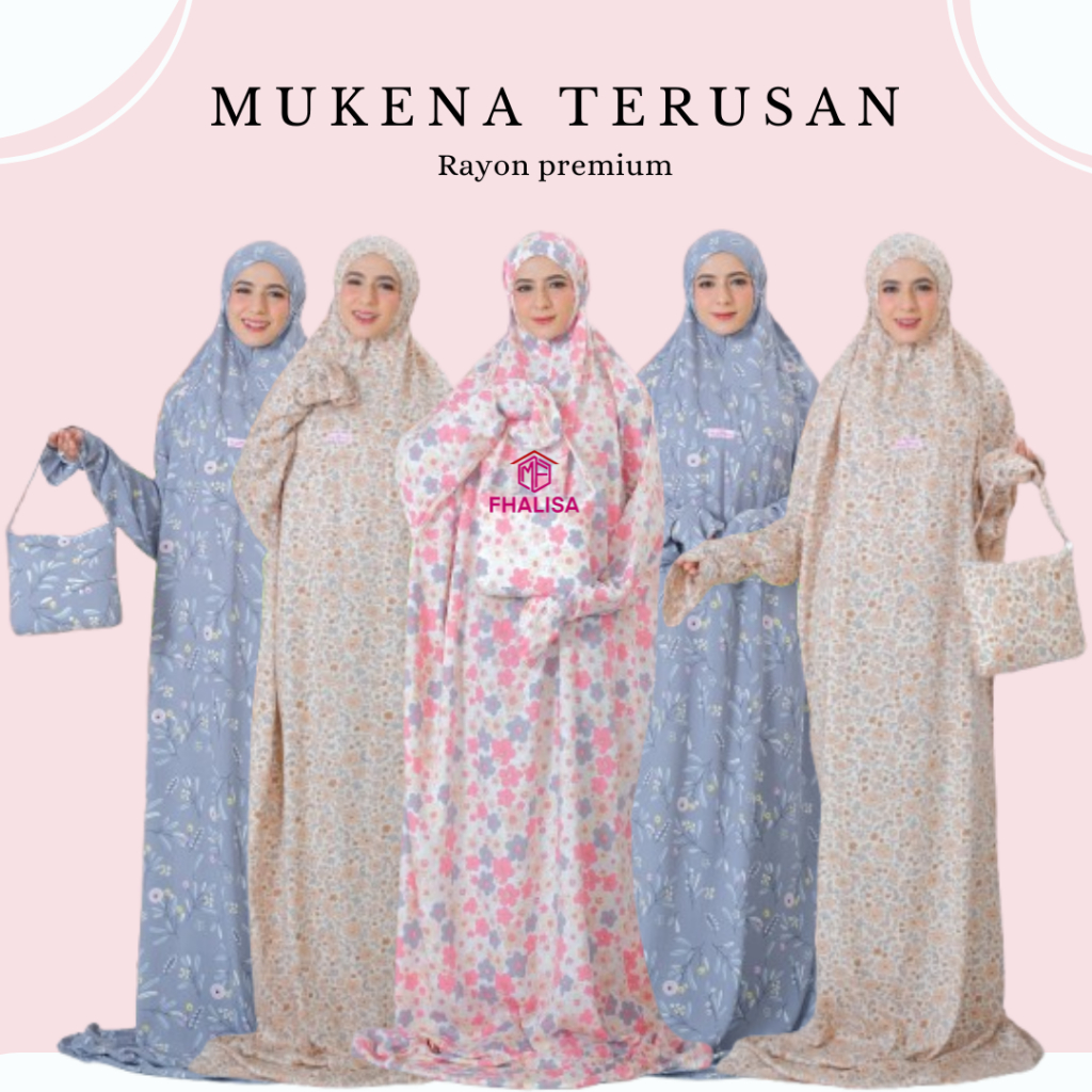 Mukena Dewasa Terusan Motif Jumbo Rayon Premium