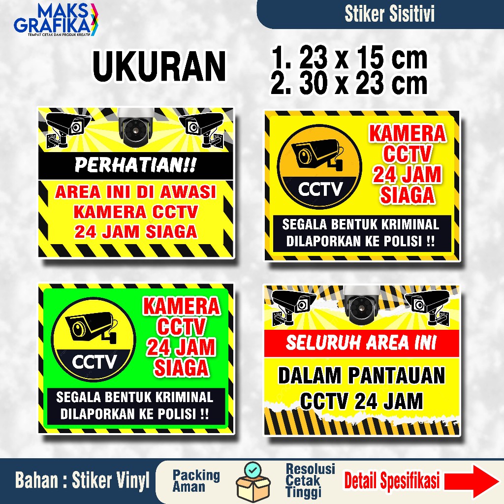 Jual STICKER CCTV DESAIN BARU | Shopee Indonesia