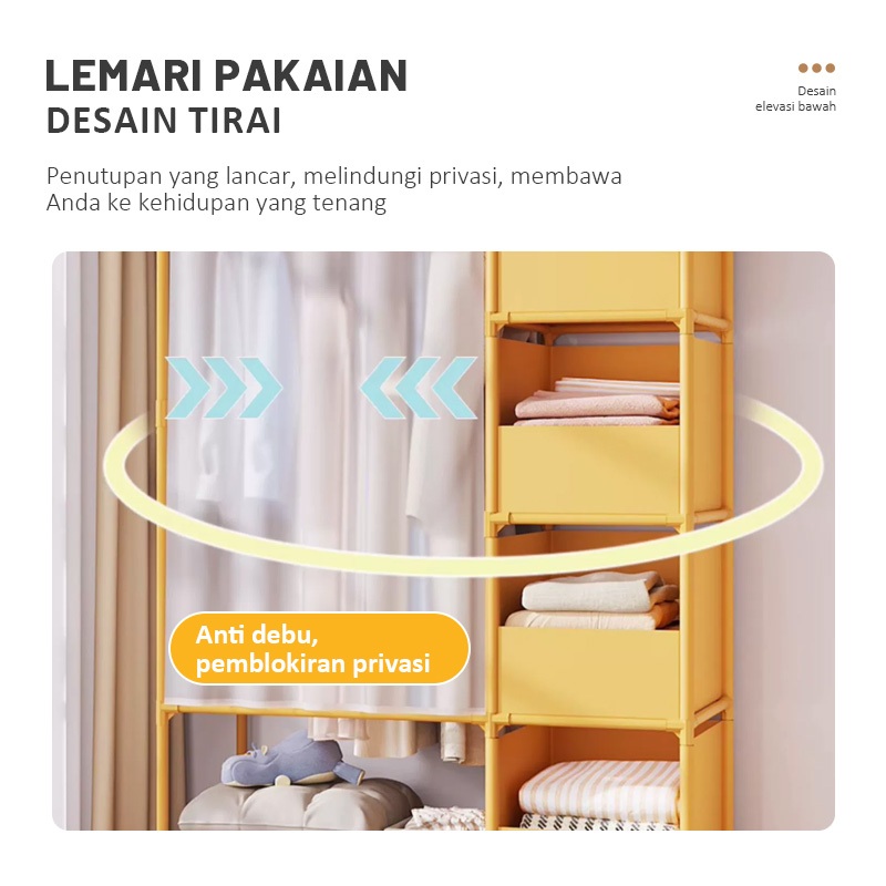 Jual COD Rak Gantungan Pakaian Wardrobe Clothes Storage Rack Stand ...