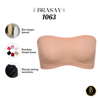 Brasay Bra Wanita Kemben Backless Tanpa Tali Motif Jala Belakang 1063