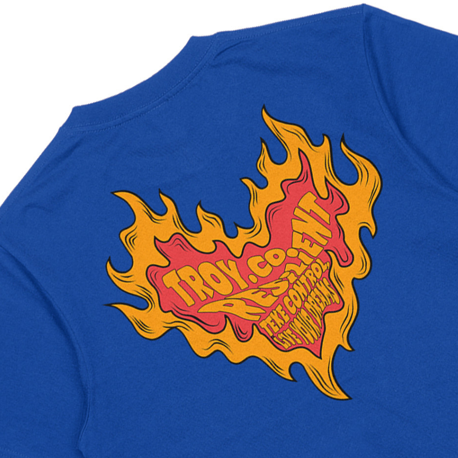 Jual Troy Company Tshirt Royal Blue Fireheart - Kaos Lengan Pendek Biru ...