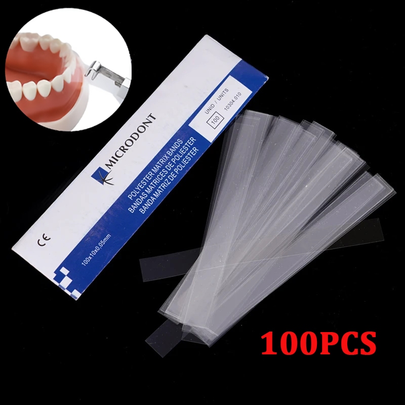 Jual 100Pcs/box Dental Polyester Matrix Bands Dental Clinical Material ...