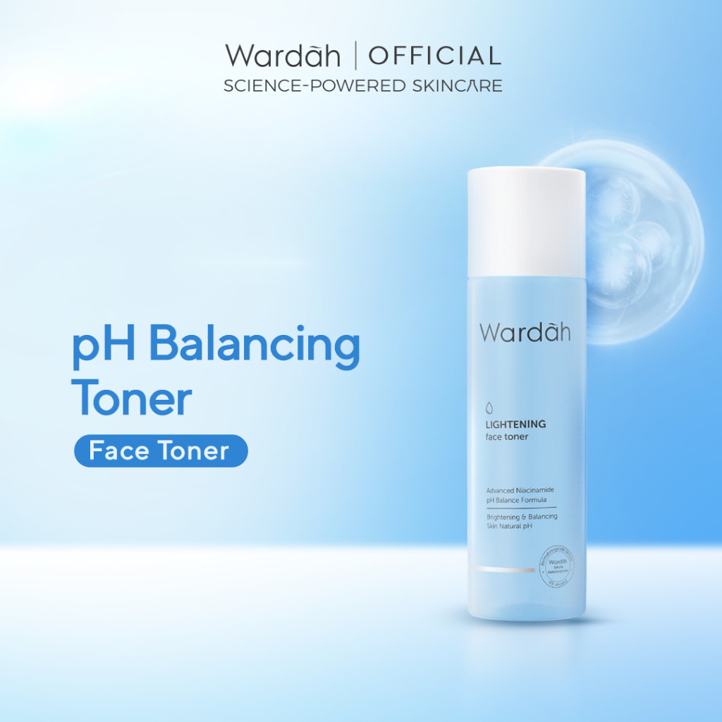 Wardah Lightening Niacinamide Face Toner 125 ml - Hydrating Toner dengan AHA Glycolic Niacinamide ADV - Formula pH Balance yang Menyegarkan - Membersihkan Pori, Menghaluskan Tekstur Kulit, Mencerahkan Kulit Kusam - Glowing, Whitening - Semua Jenis Kulit