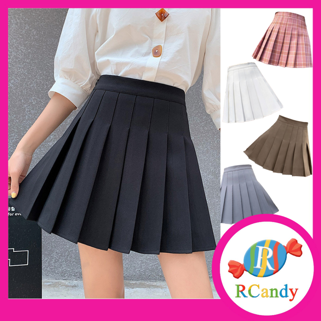 Jual RCandy Rok Pleated Mini Skirt Kain + Inner Premium | Shopee Indonesia