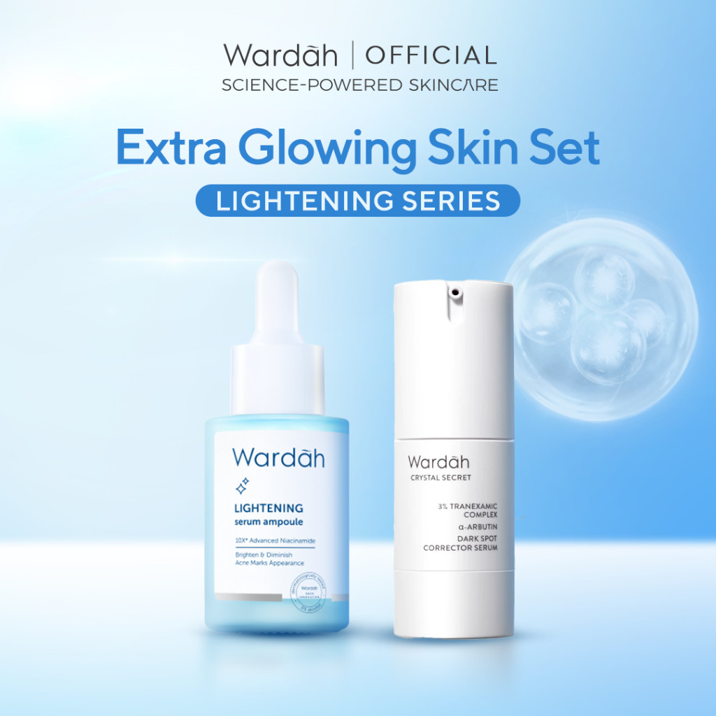 Wardah Paket Extra Glowing Skin (Crystal Secret + Lightening Serum)